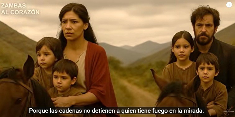juana Azurduy su esposo y sus hijos